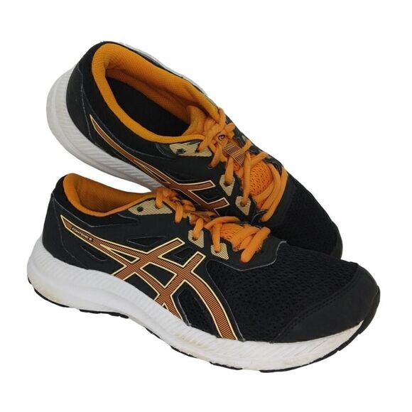 Asics Womens Pre-owned Black & Orange Running Sneakers - sz. 6 - Picture 1 of 6